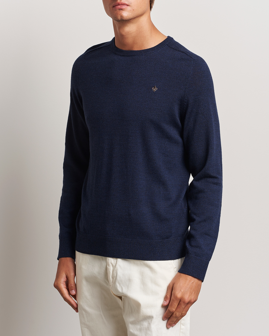 Herre | Trøjer | Morris | Merino O-neck Blue