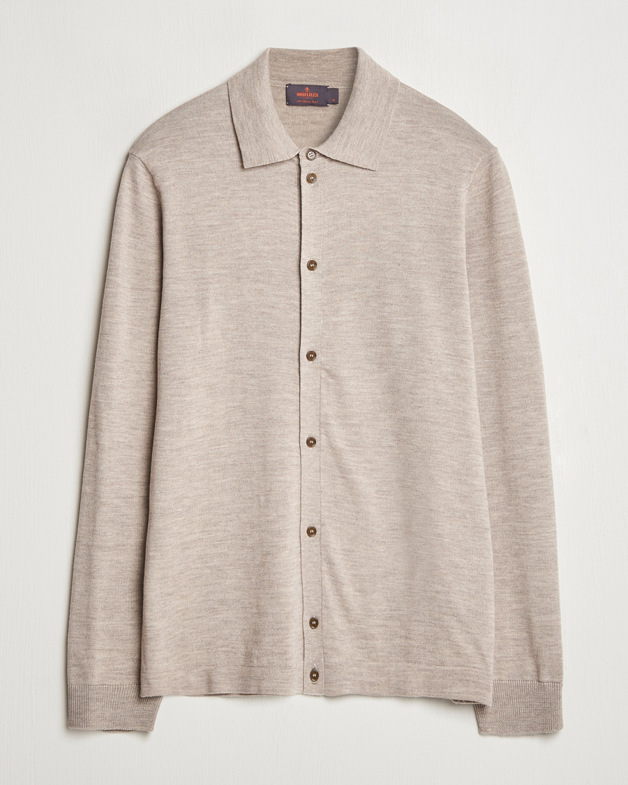 Herre | Trøjer | Morris | Merino Knitted Shirt Khaki