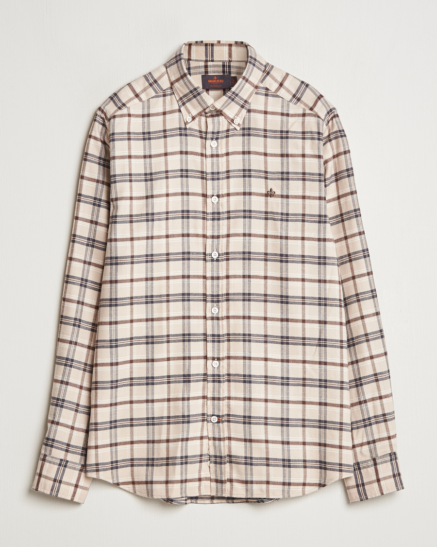 Herre | Skjorter | Morris | Soft Check Flannel Shirt Camel
