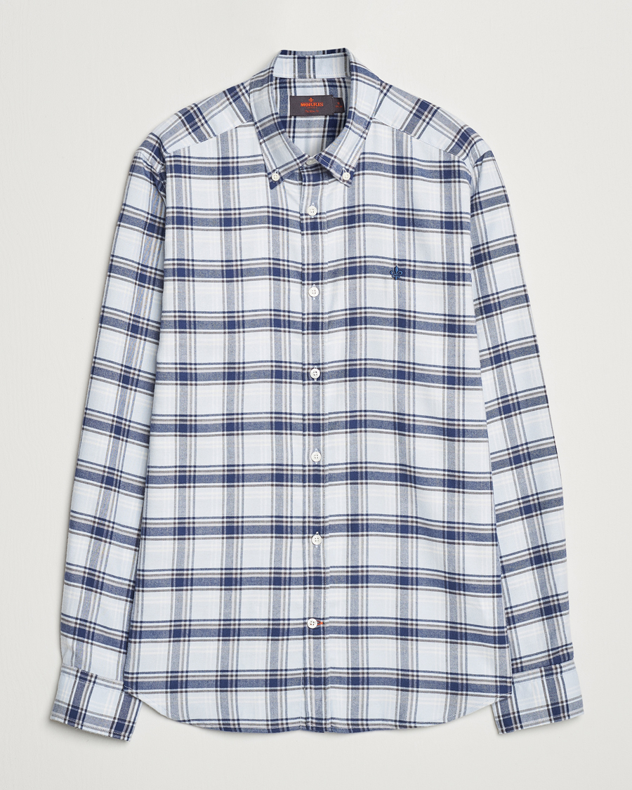 Herre | Skjorter | Morris | Soft Check Flannel Shirt Blue