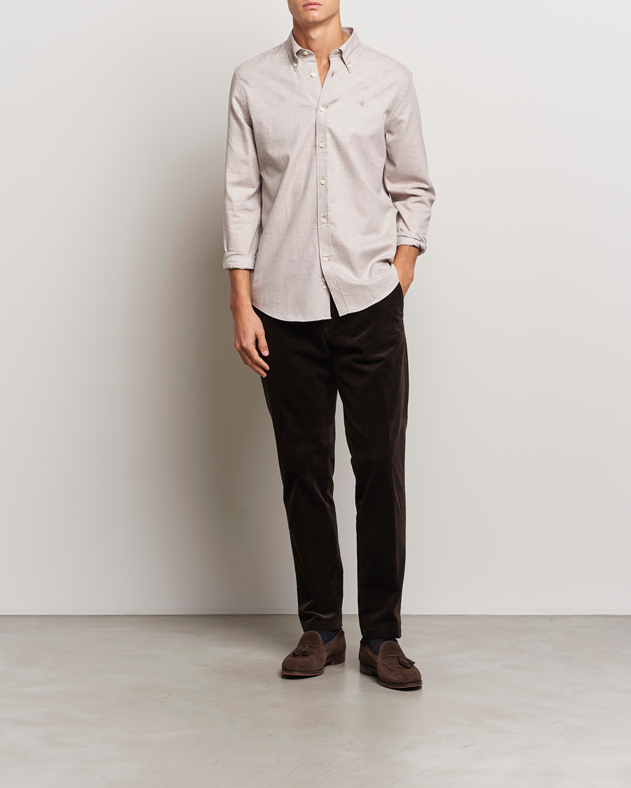 Herre | Skjorter | Morris | Watts Flannel Shirt Khaki