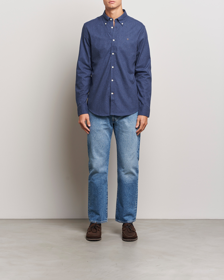 Herre | Skjorter | Morris | Watts Flannel Shirt Navy