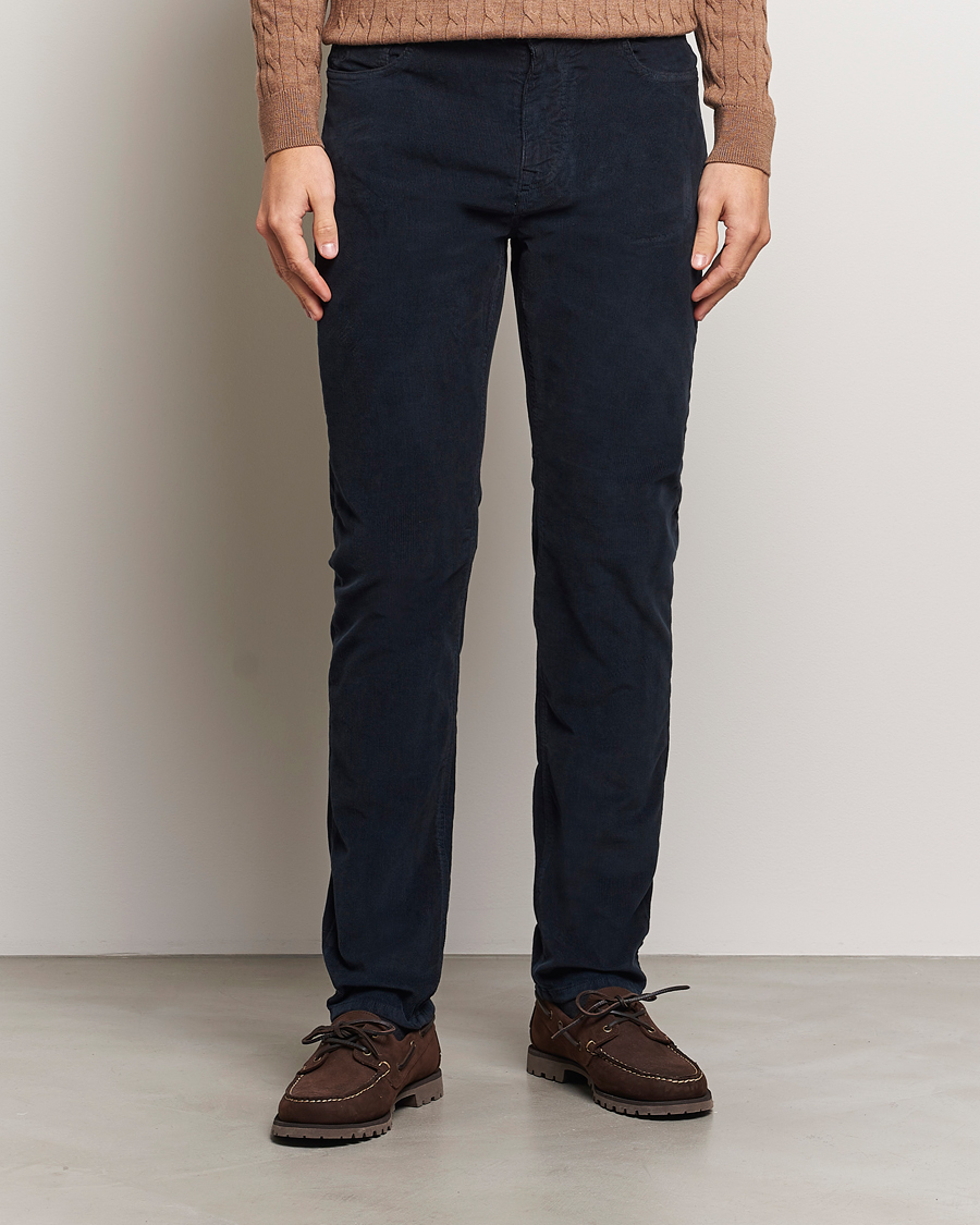Herre | Bukser | Morris | James Corduroy 5-Pocket Pant Navy