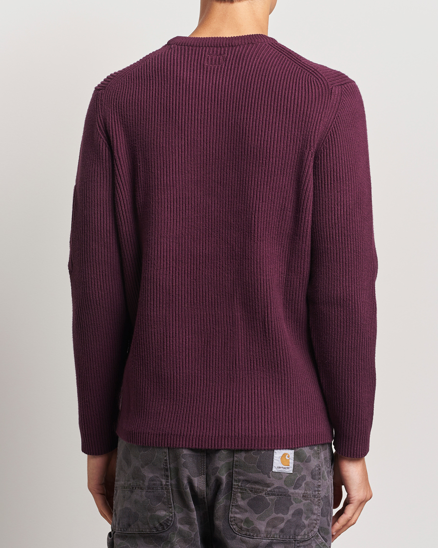 Herre | Trøjer | C.P. Company | Full Rib Knitted Cotton Crew Neck Burgundy