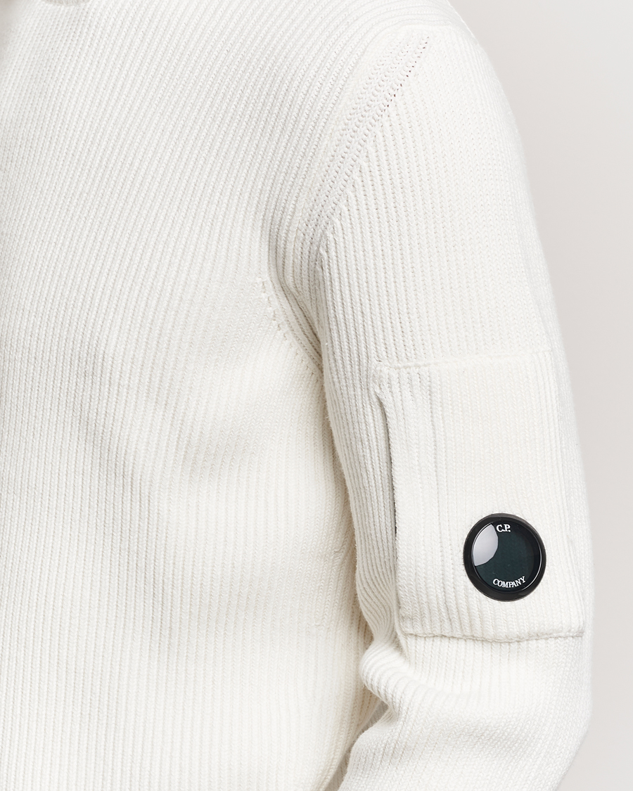 Herre | Trøjer | C.P. Company | Full Rib Knitted Cotton Rollneck Off White