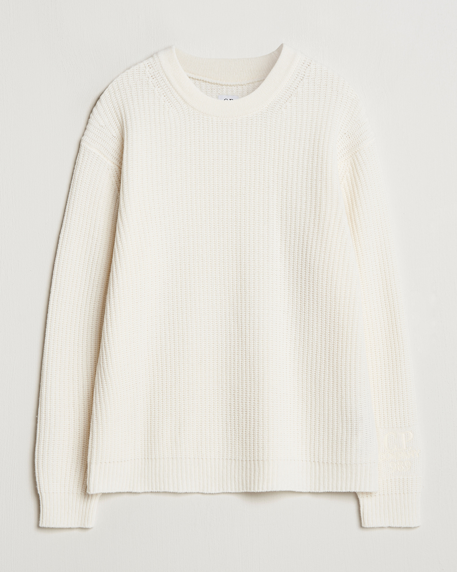 Herre | Trøjer | C.P. Company | Lambswool Knitted Crew Neck Off White