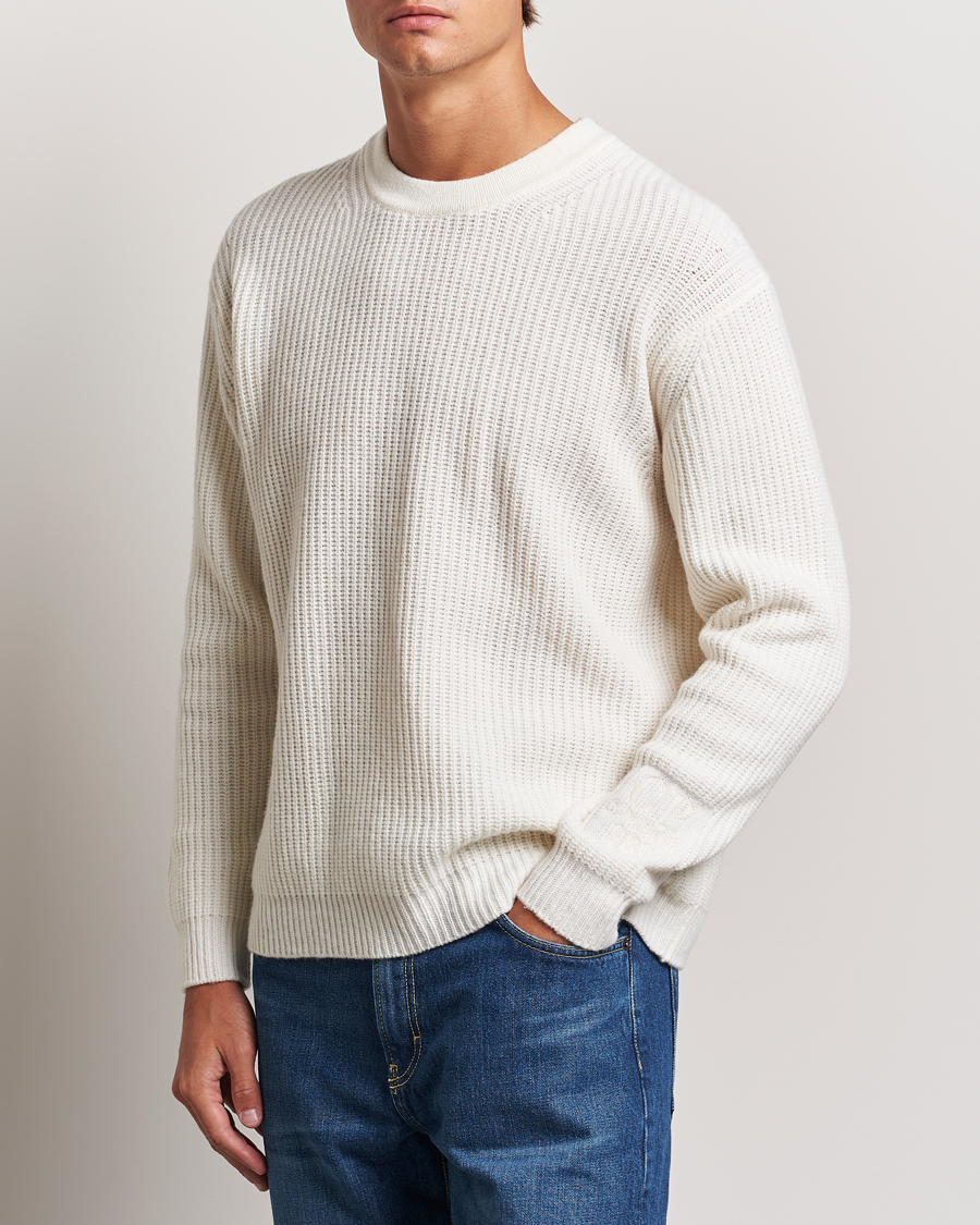 Herre | Trøjer | C.P. Company | Lambswool Knitted Crew Neck Off White