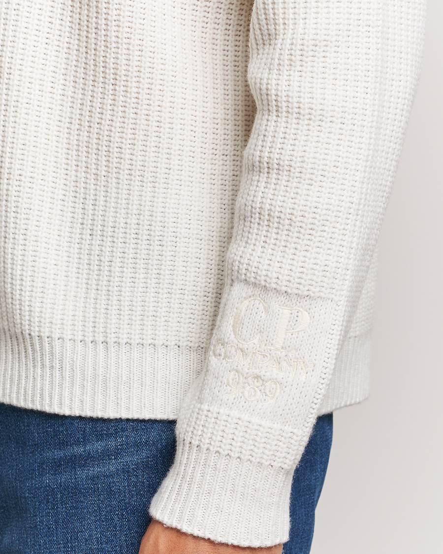 Herre | Trøjer | C.P. Company | Lambswool Knitted Crew Neck Off White