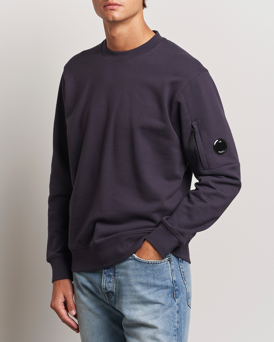 Herre | Trøjer | C.P. Company | Diagonal Raised Fleece Lens Sweatshirt Washed Navy