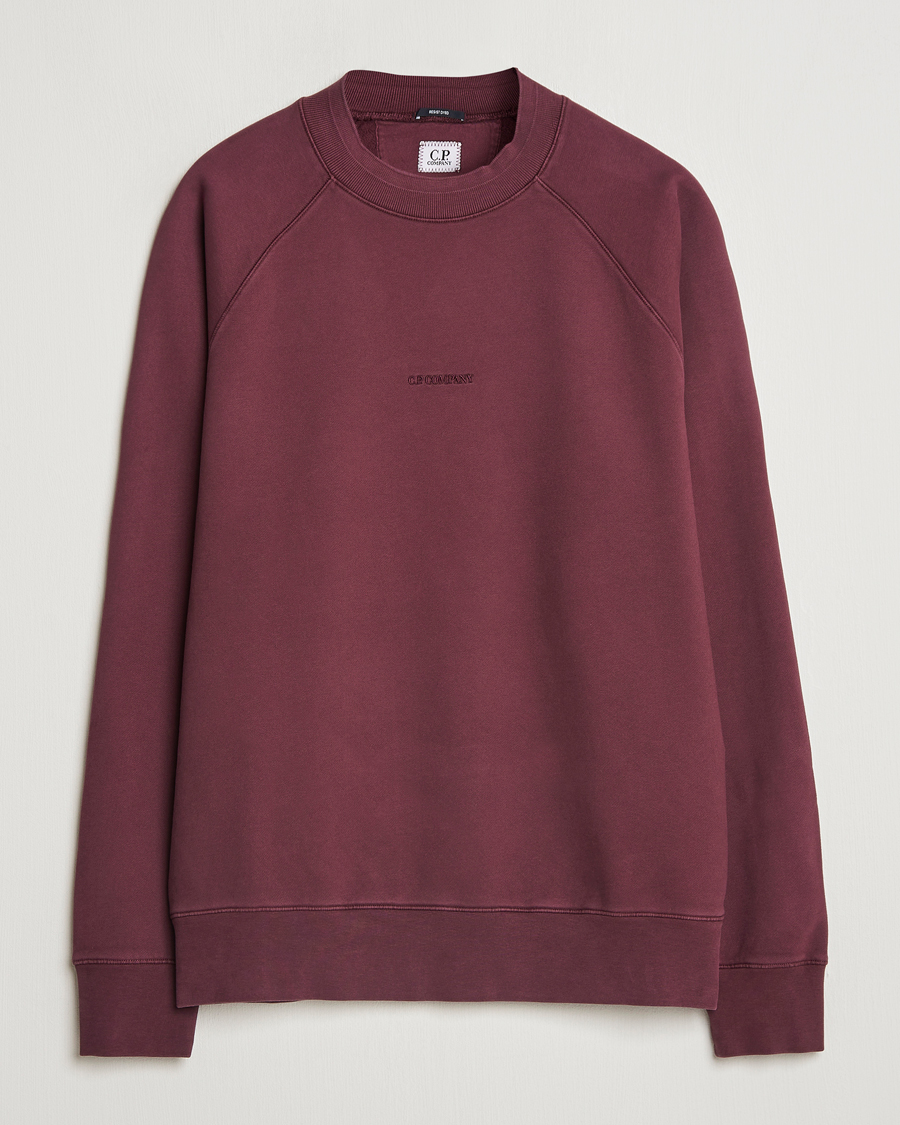 Herre | Trøjer | C.P. Company | Brushed Emerized Fleece Sweatshirt Burgundy