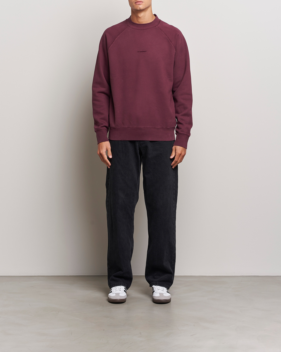 Herre | Trøjer | C.P. Company | Brushed Emerized Fleece Sweatshirt Burgundy