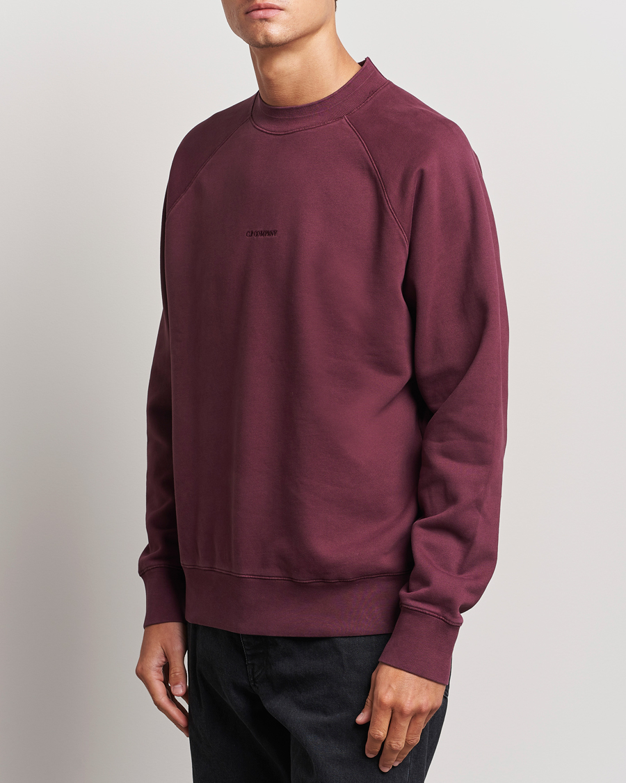 Herre | Trøjer | C.P. Company | Brushed Emerized Fleece Sweatshirt Burgundy