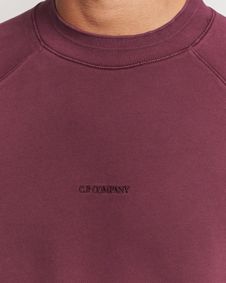 Herre | Trøjer | C.P. Company | Brushed Emerized Fleece Sweatshirt Burgundy