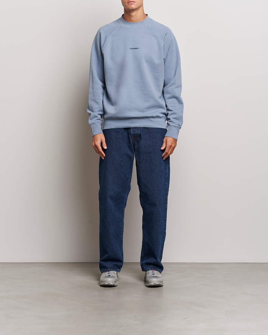 Herre | Trøjer | C.P. Company | Brushed Emerized Fleece Sweatshirt Light Blue