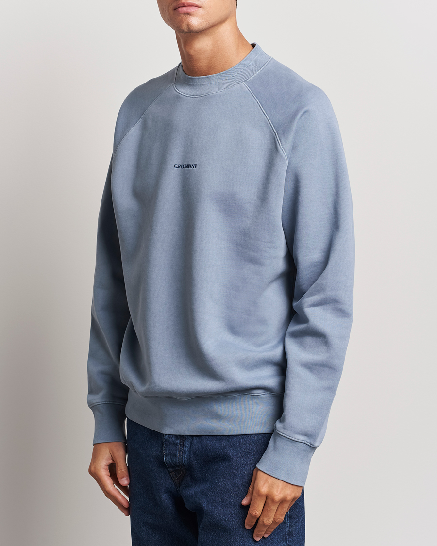 Herre | Trøjer | C.P. Company | Brushed Emerized Fleece Sweatshirt Light Blue