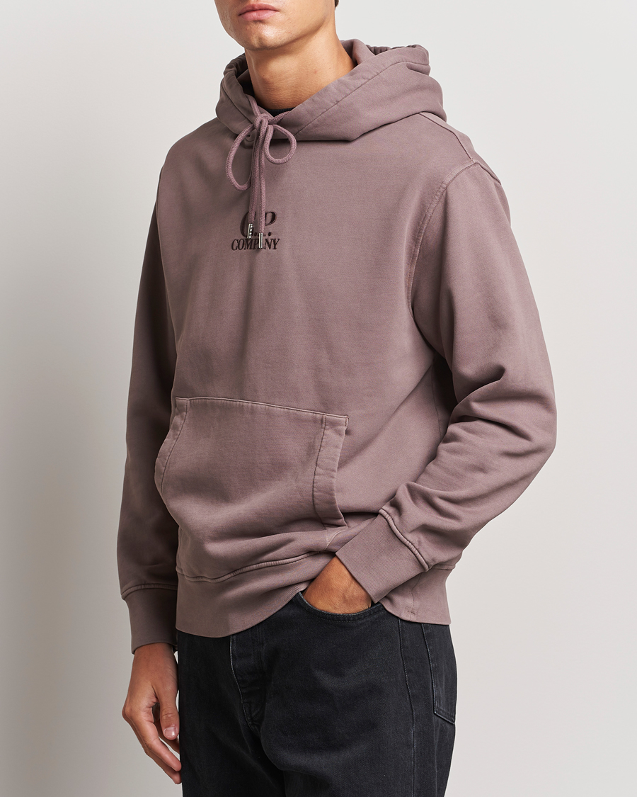 Herre | Trøjer | C.P. Company | Brushed Emerized Fleece Hood Sweatshirt Washed Purple