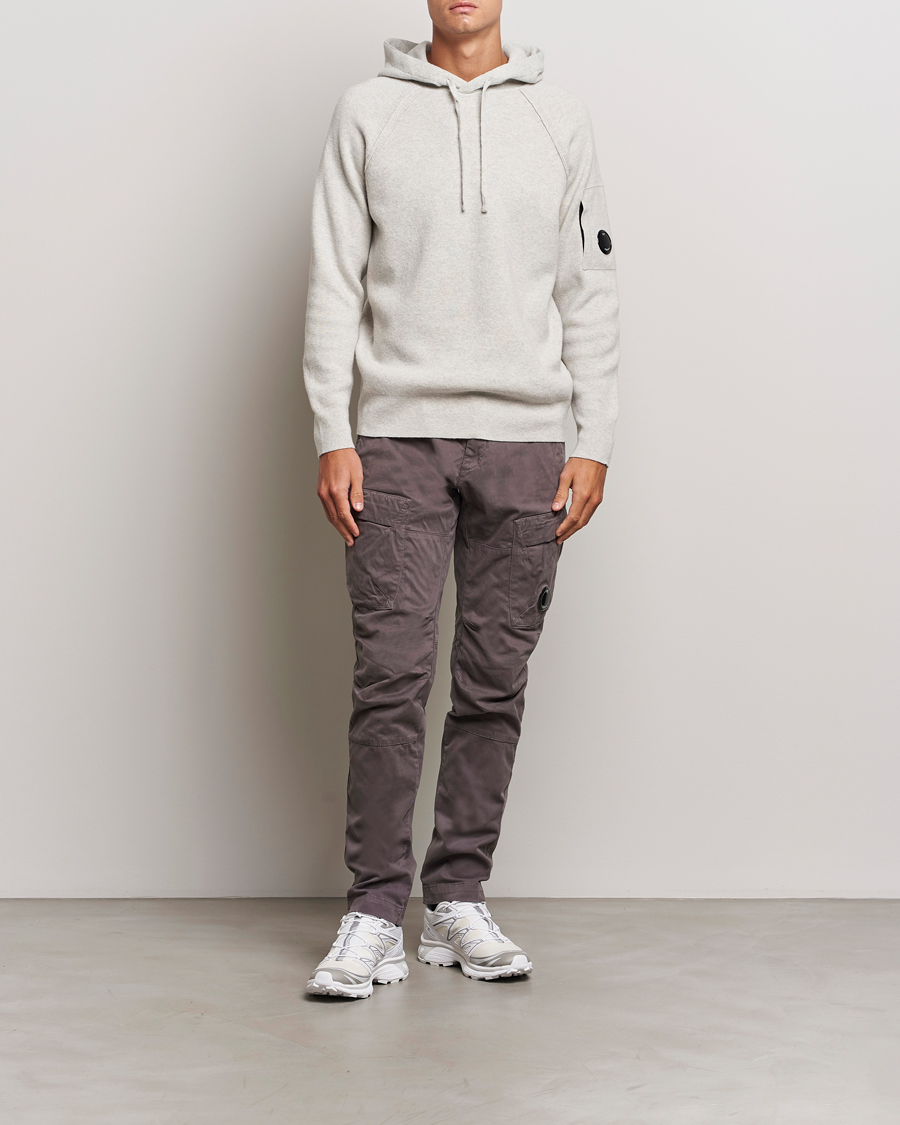 Herre | Trøjer | C.P. Company | Lambswool Knitted Lens Hood Grey Melange