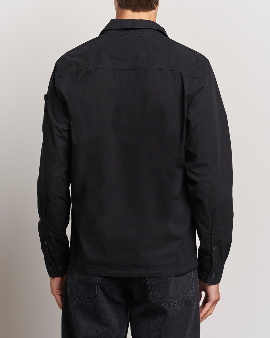Herre | Skjorter | C.P. Company | Garment Dyed Gabardine Zip Shirt Jacket Black