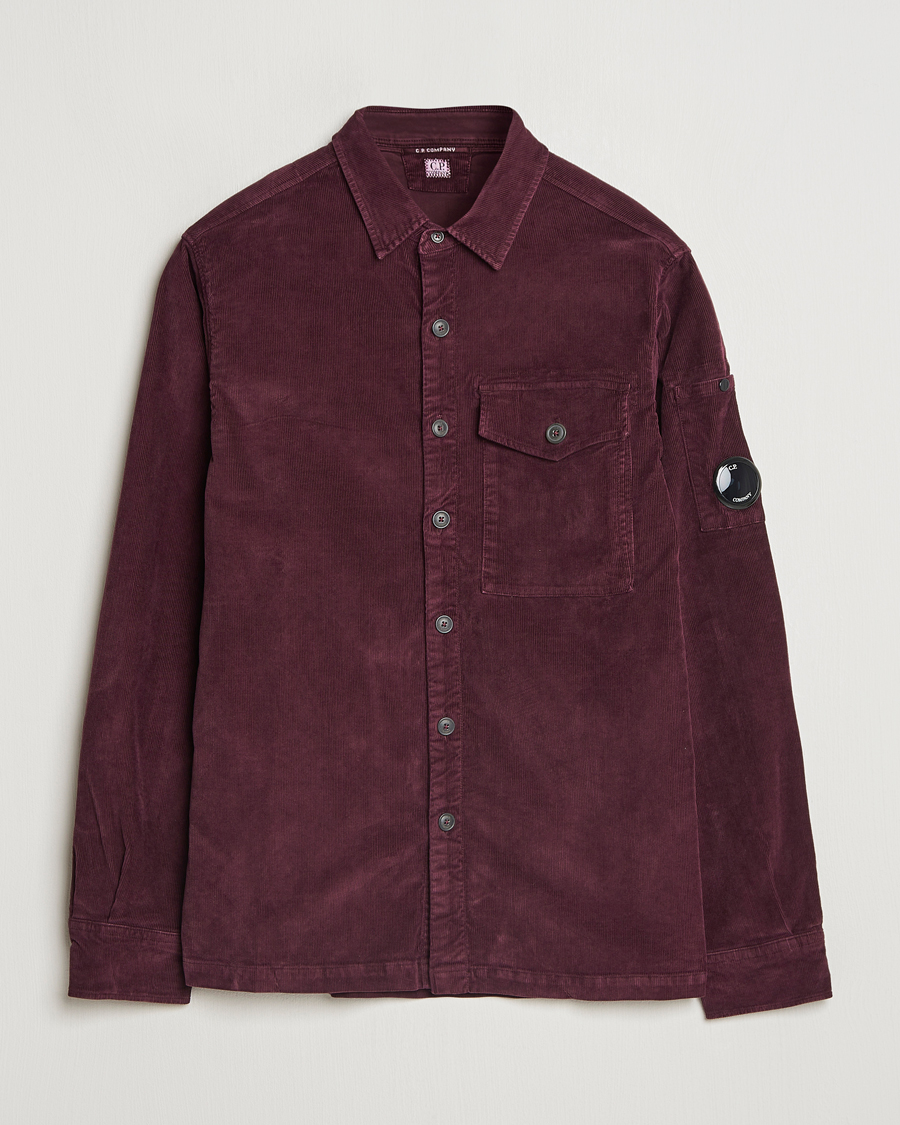 Herre | Skjorter | C.P. Company | Corduroy Lens Overshirt Burgundy