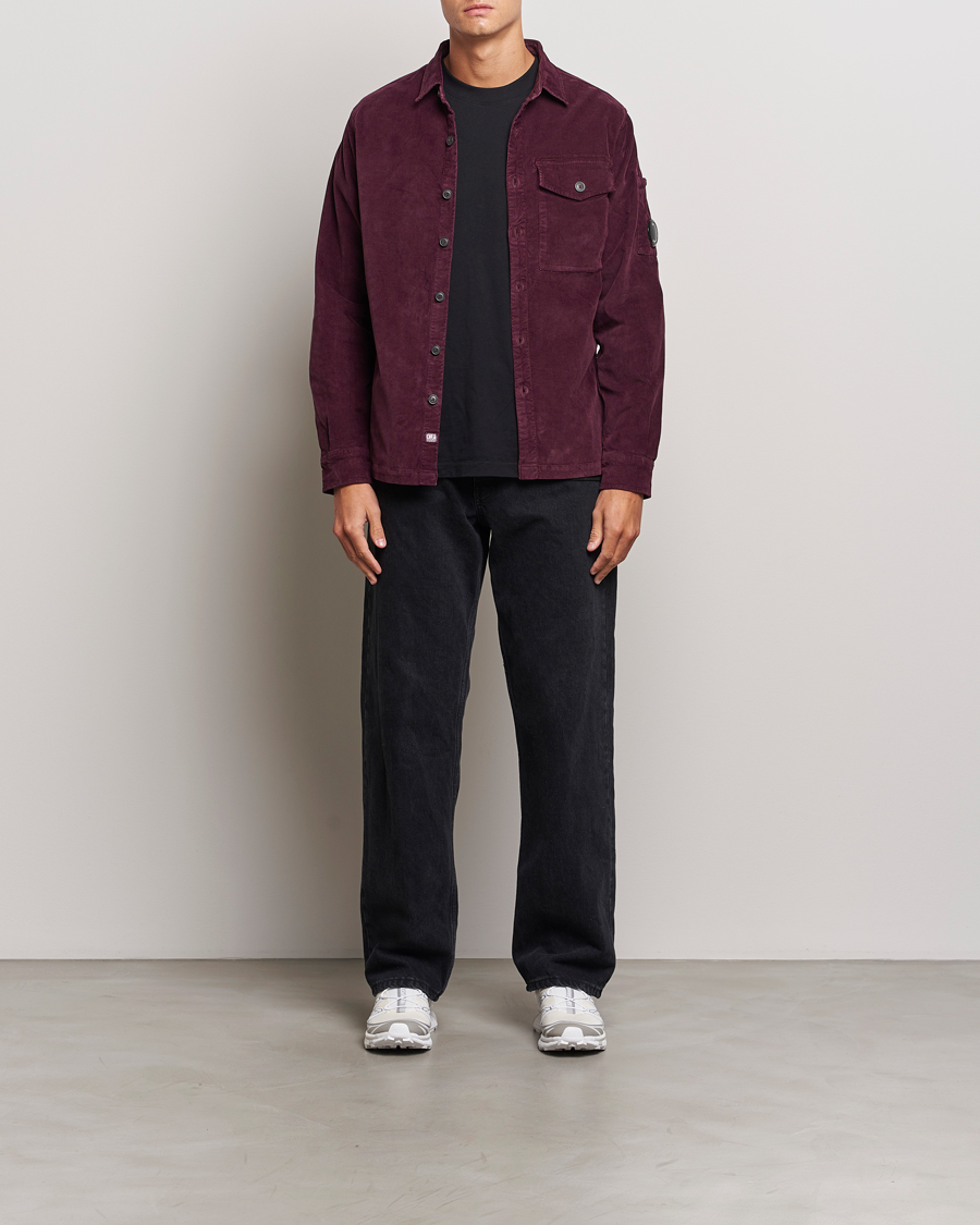 Herre | Skjorter | C.P. Company | Corduroy Lens Overshirt Burgundy