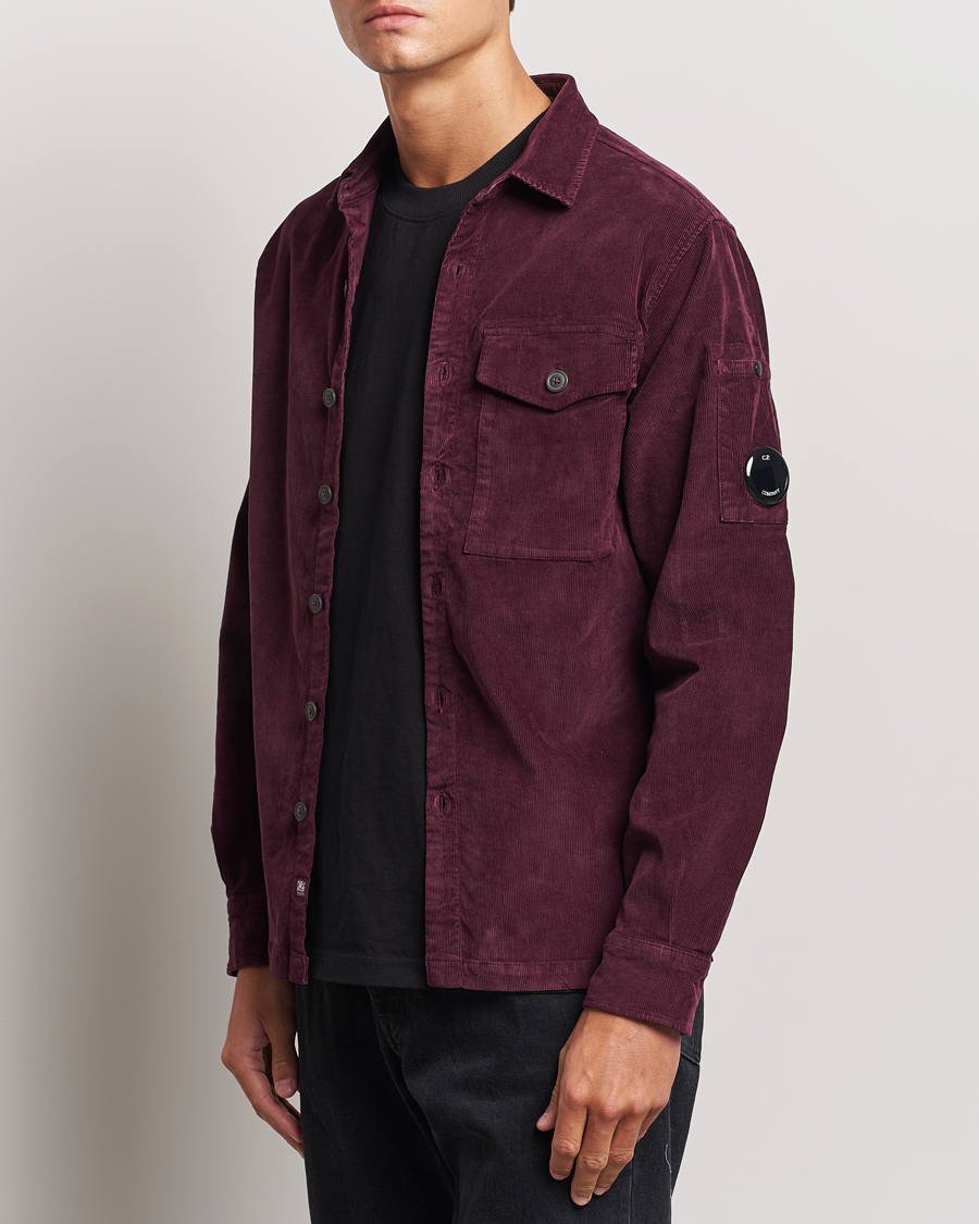 Herre | Skjorter | C.P. Company | Corduroy Lens Overshirt Burgundy