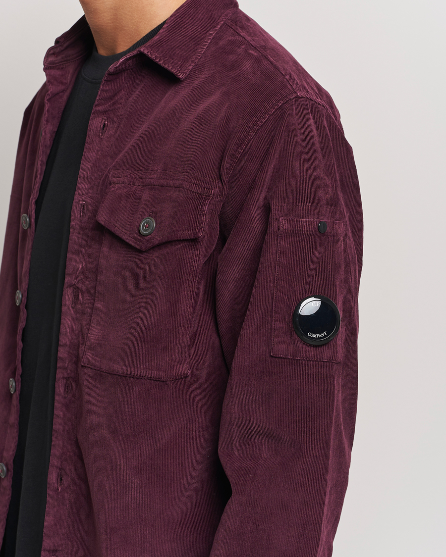 Herre | Skjorter | C.P. Company | Corduroy Lens Overshirt Burgundy