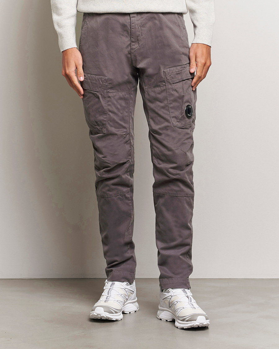 Herre | Bukser | C.P. Company | Stretch Satin Lens Cargo Pants Dark Grey