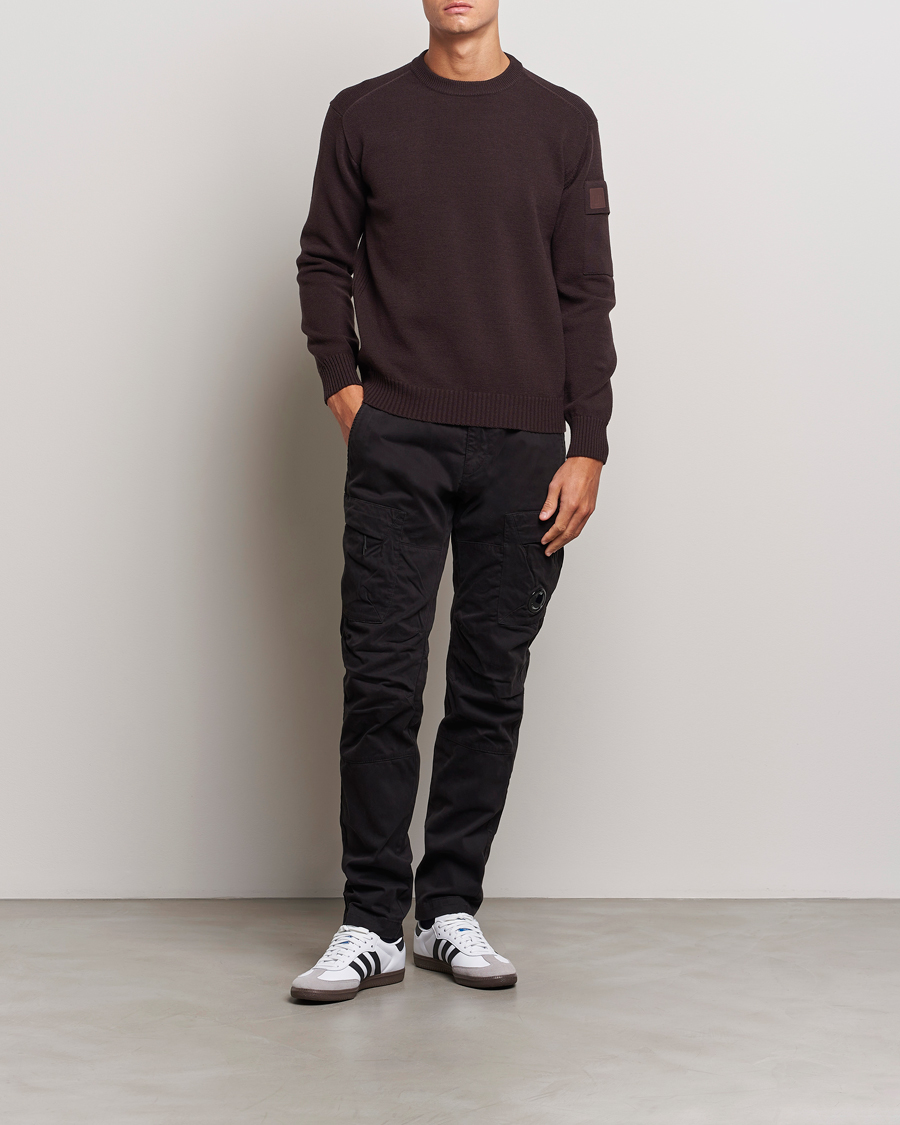 Herre | Bukser | C.P. Company | Stretch Satin Lens Cargo Pants Black
