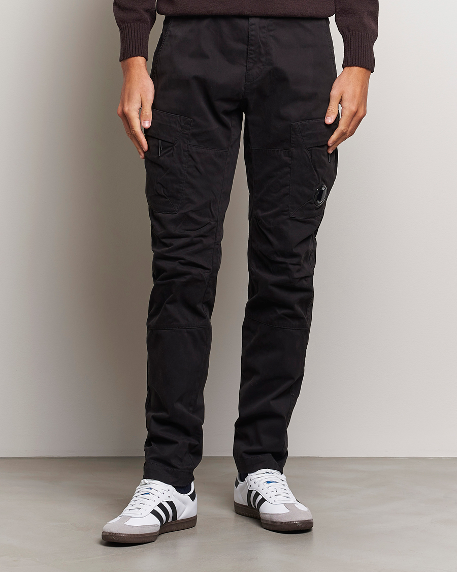 Herre | Bukser | C.P. Company | Stretch Satin Lens Cargo Pants Black
