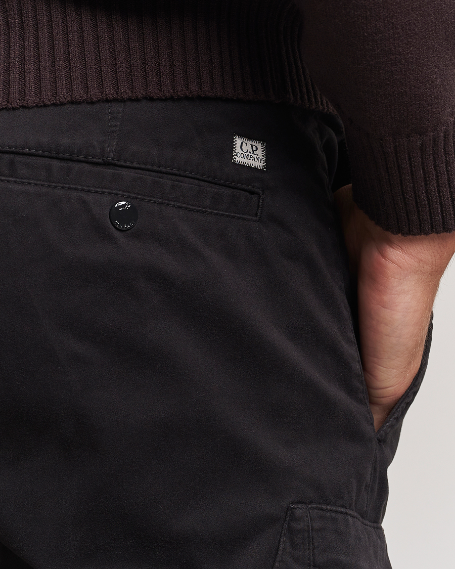 Herre | Bukser | C.P. Company | Stretch Satin Lens Cargo Pants Black