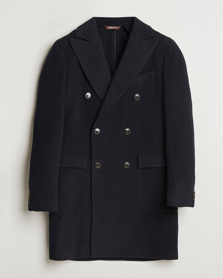 Herre | Jakker | Morris Heritage | Brian Double Breasted Wool Coat Navy