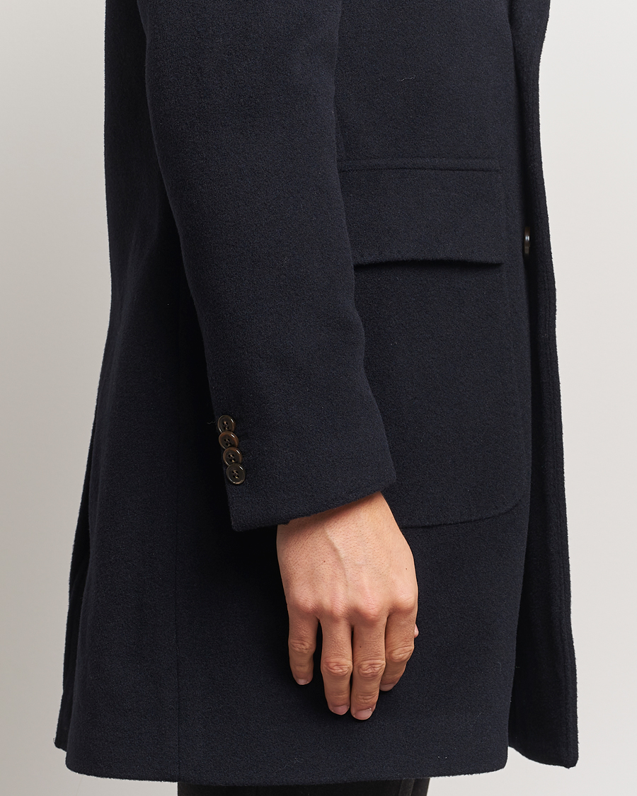 Herre | Jakker | Morris Heritage | Brian Double Breasted Wool Coat Navy