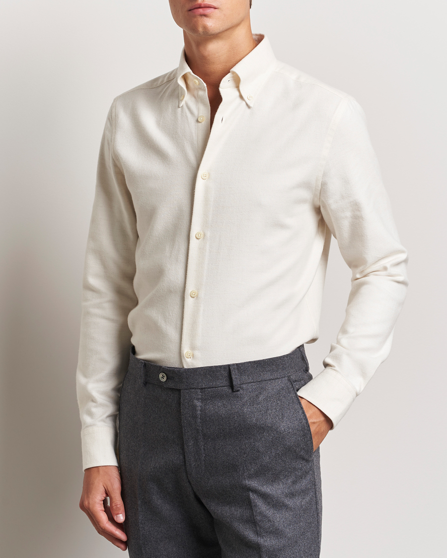 Herre | Skjorter | Morris Heritage | Soft Lama Slim Fit Shirt Off White