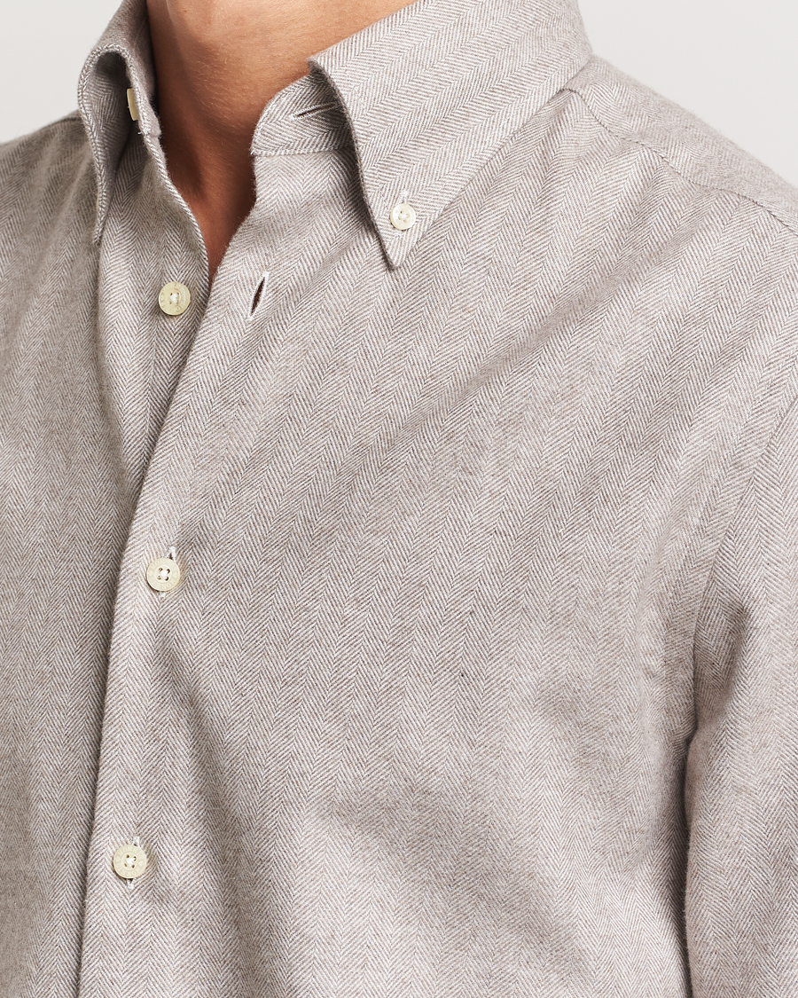 Herre | Skjorter | Morris Heritage | Soft Lama Slim Fit Shirt Khaki