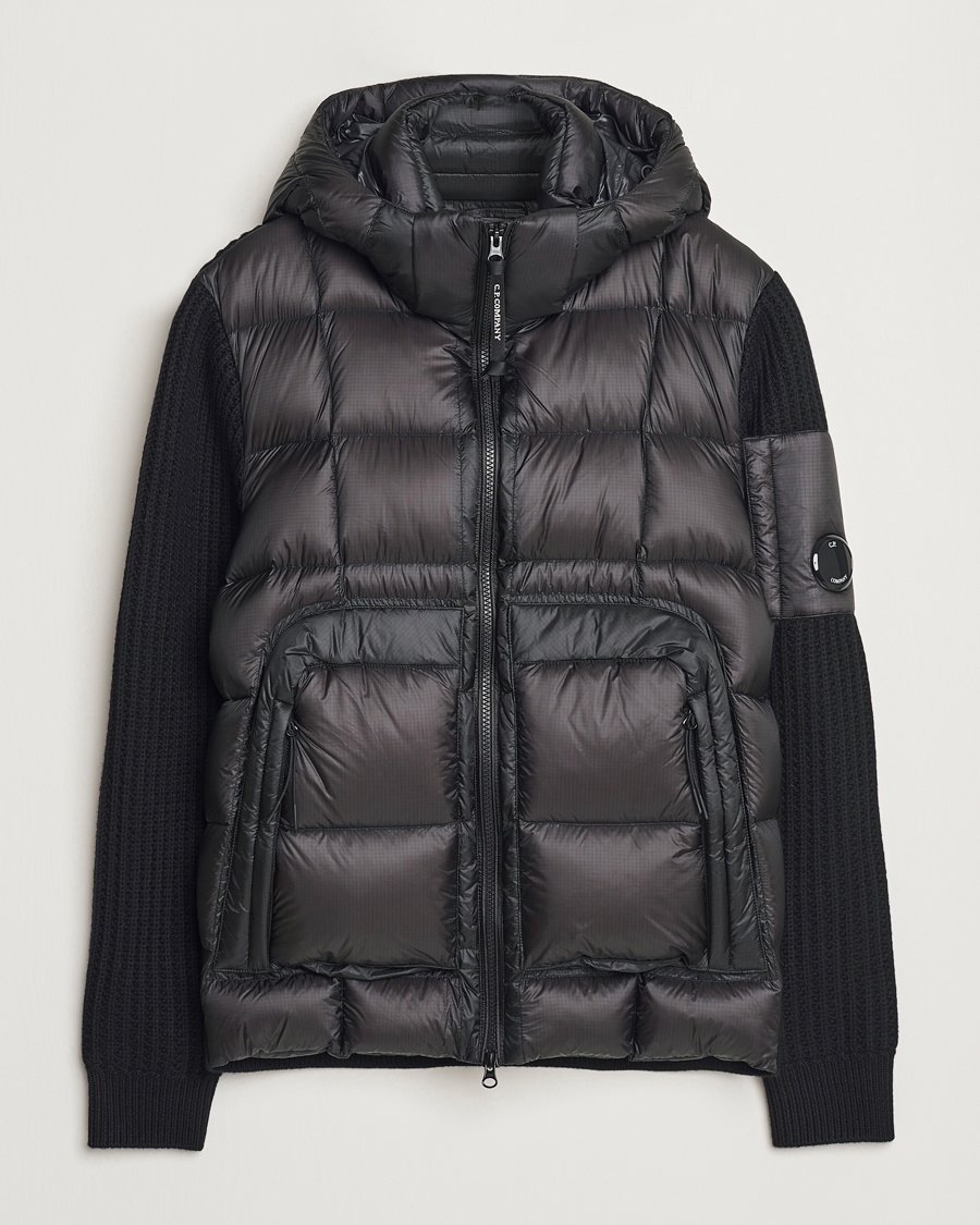 Herre | Jakker | C.P. Company | Merino Wool Padded Hybrid Hood Jacket Black