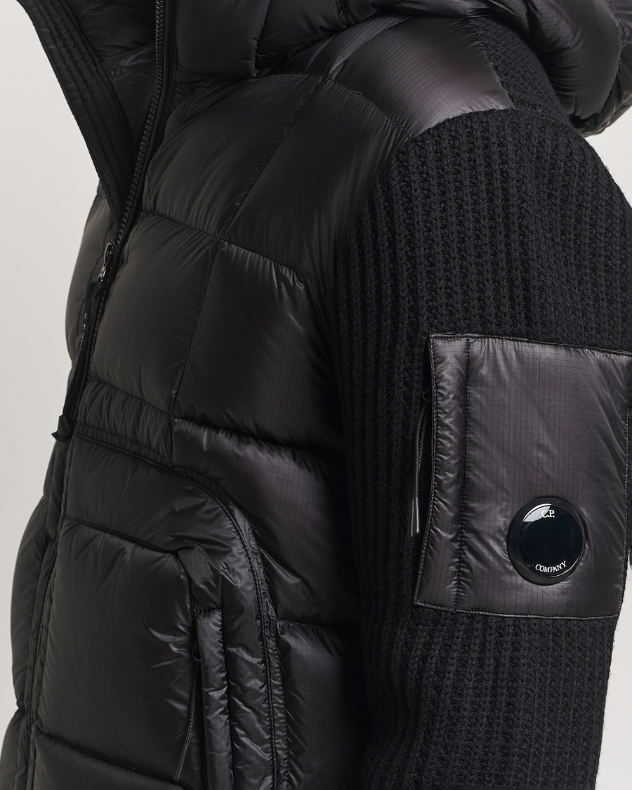 Herre | Jakker | C.P. Company | Merino Wool Padded Hybrid Hood Jacket Black