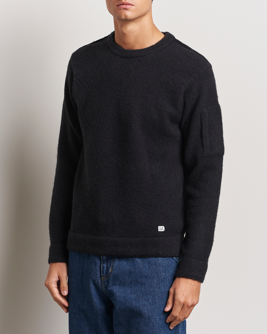 Herre | Trøjer | C.P. Company | Alpaca Soft Knitted Crewneck Black