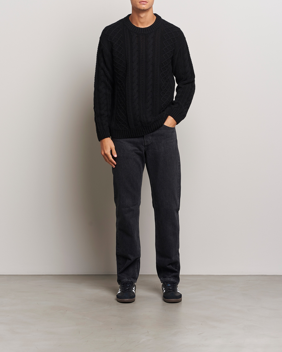 Herre | Trøjer | C.P. Company | Heavy Knitted Lambswool Crewneck Black