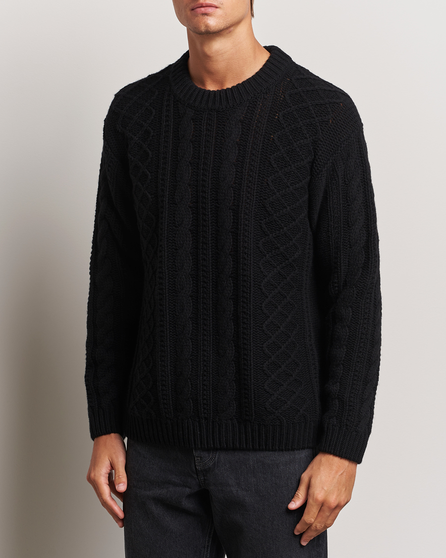 Herre | Trøjer | C.P. Company | Heavy Knitted Lambswool Crewneck Black