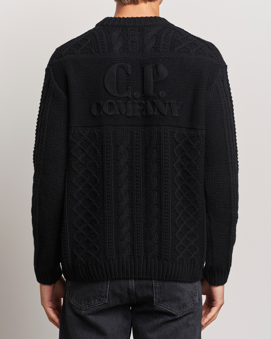 Herre | Trøjer | C.P. Company | Heavy Knitted Lambswool Crewneck Black