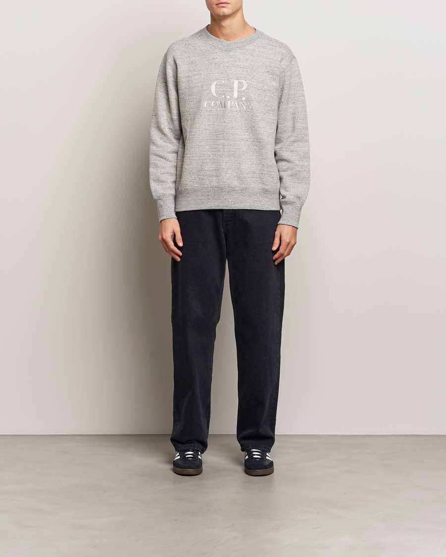Herre | Trøjer | C.P. Company | Japanese Fleece Logo Sweatshirt Grey Melange