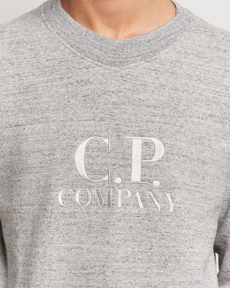 Herre | Trøjer | C.P. Company | Japanese Fleece Logo Sweatshirt Grey Melange