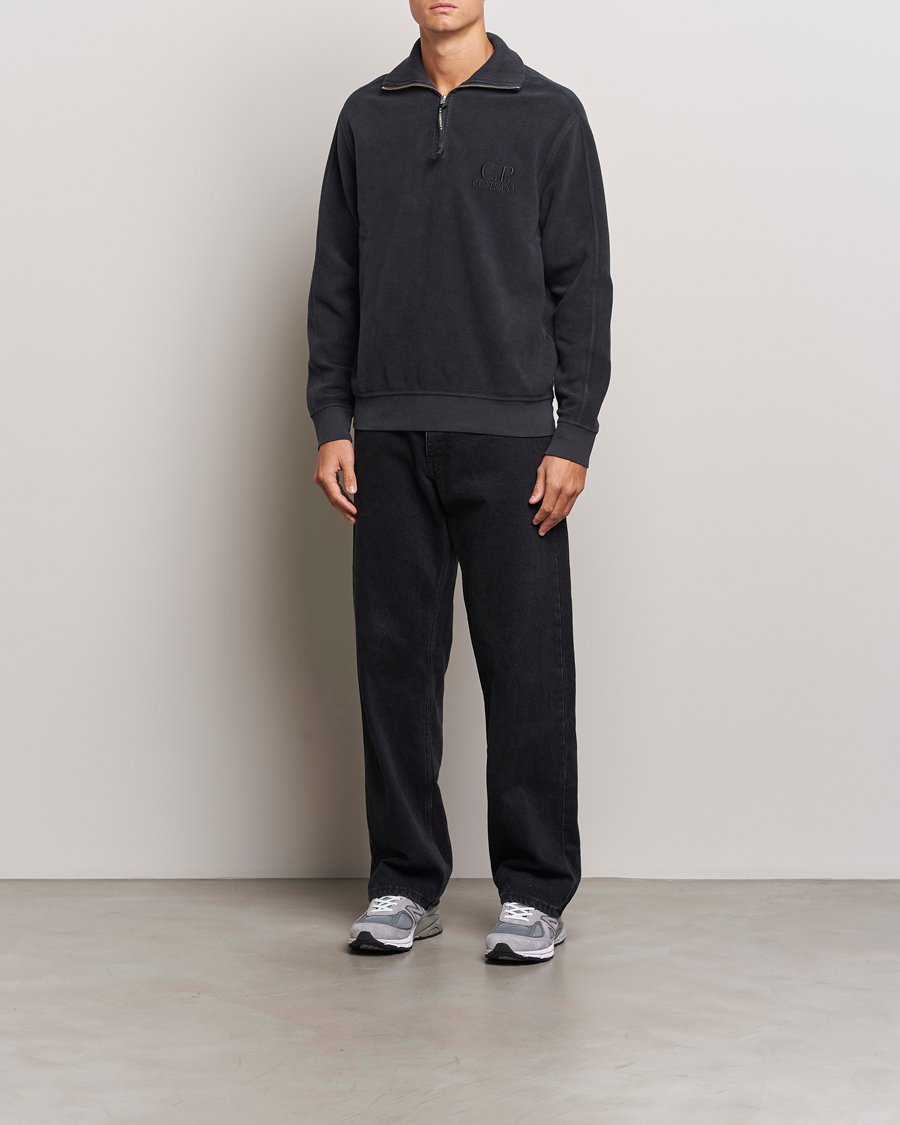 Herre | Trøjer | C.P. Company | Brushed Diagonal Fleece Half Zip Grey Black