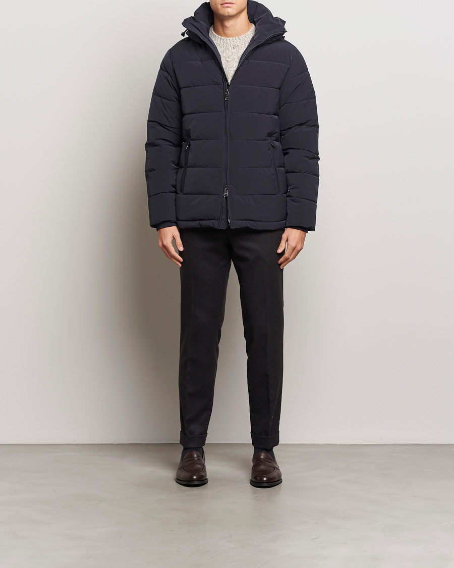 Herre | Jakker | Oscar Jacobson | Hooded Puffer Jacket Navy