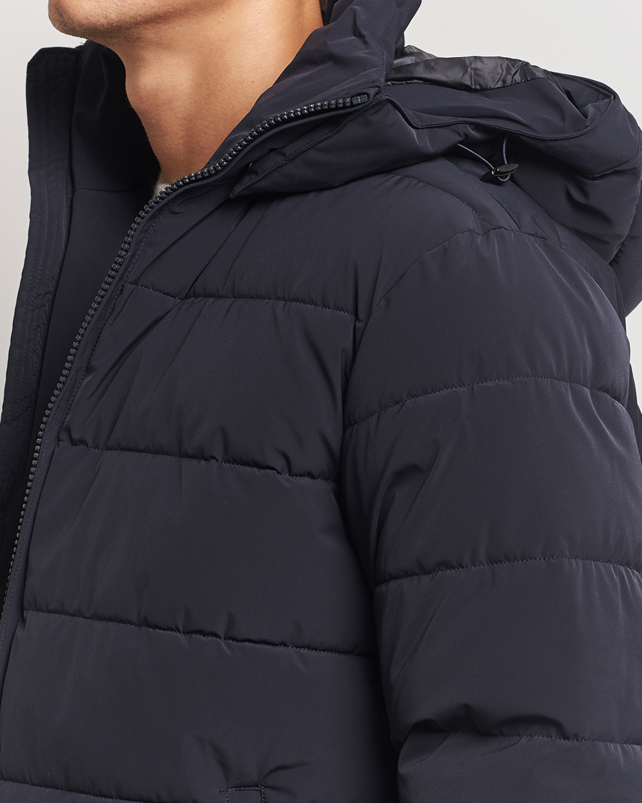 Herre | Jakker | Oscar Jacobson | Hooded Puffer Jacket Navy