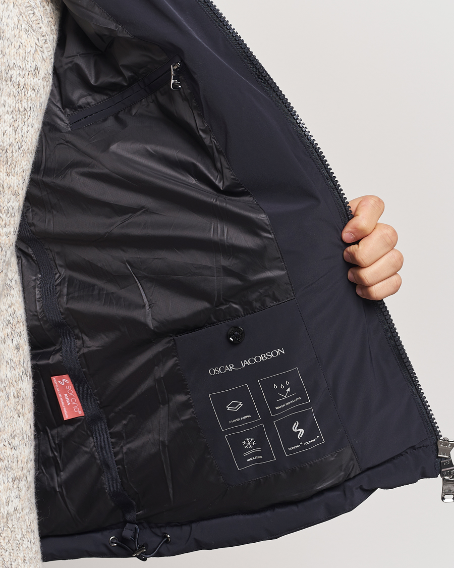 Herre | Jakker | Oscar Jacobson | Hooded Puffer Jacket Navy