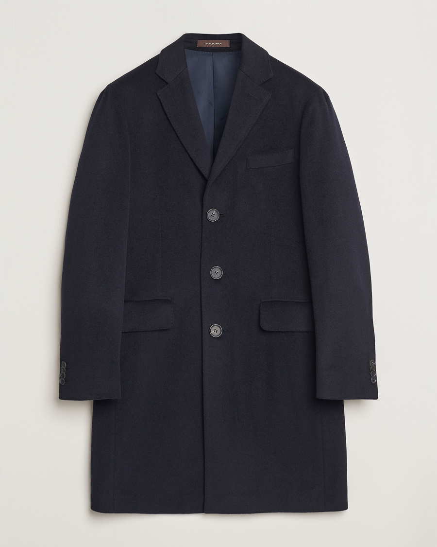 Herre | Jakker | Oscar Jacobson | Sylar Wool/Cashmere Coat Navy