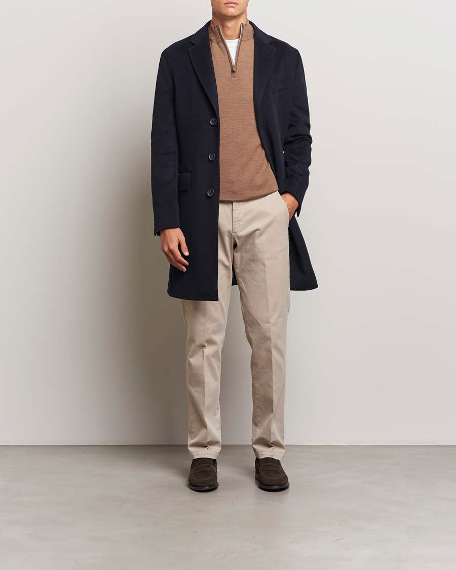 Herre | Jakker | Oscar Jacobson | Sylar Wool/Cashmere Coat Navy