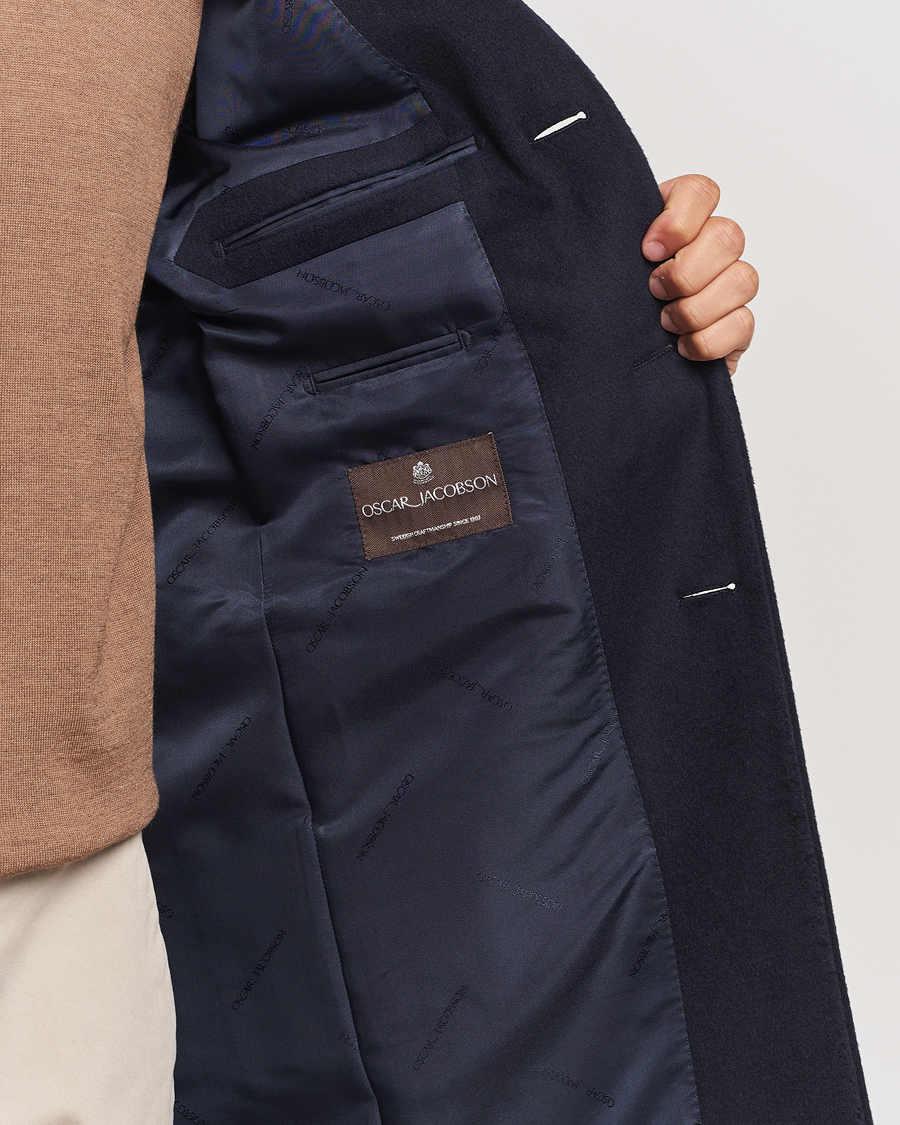 Herre | Jakker | Oscar Jacobson | Sylar Wool/Cashmere Coat Navy