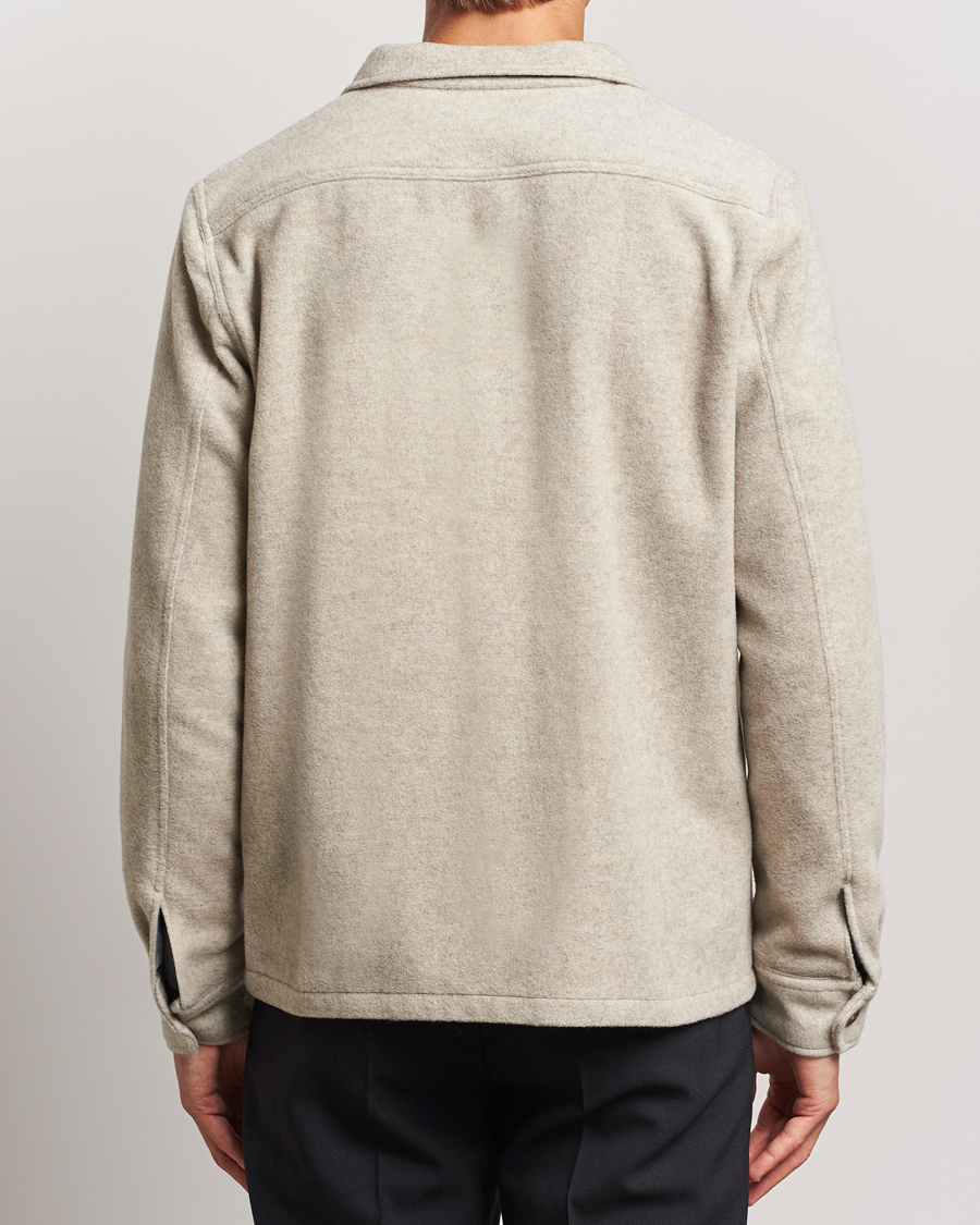Herre | Jakker | Oscar Jacobson | Safari Wool Shirt Jacket Beige
